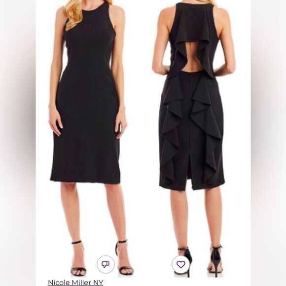 NWT Nicole Miller Open Back Jersey Sheath Dress 2 - Picture 1 of 1